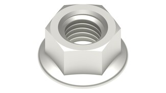 DIN 6923S Hexagon flange nut with serration stainless steel A2 RLS-6923S-A2-M12-1