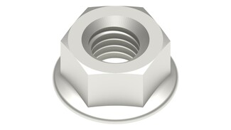 DIN 6923S Hexagon flange nut with serration stainless steel A2 RLS-6923S-A2-M8-1