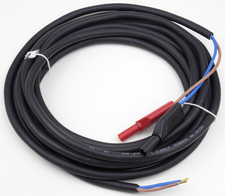 Connecting cable 1.0 qmm 2 way, 4.8 m, 4 mm  safety-laboratory plug,  end sleeves WOR-0025